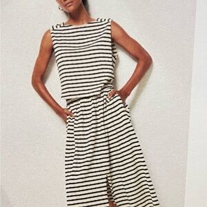Nation LTD Black and White Striped A-Line Skirt